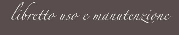 libretto uso e manutenzione